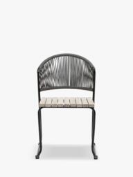 Gallery Direct Taranto 2-Seater Acacia Wood Garden Dining Chair, Set of 2, Black/Grey - thumbnail 1