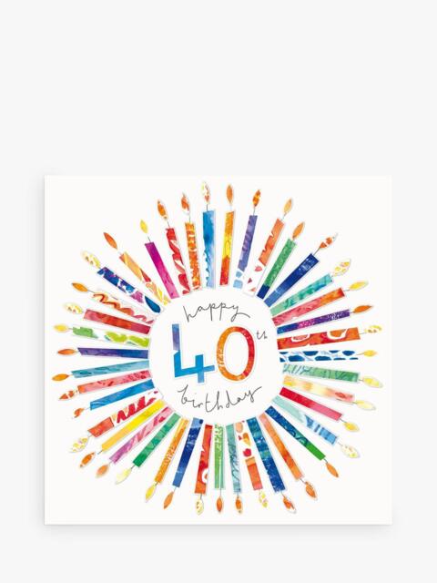 Woodmansterne Kaleidoscope Candles 40th Birthday Card