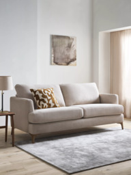 John Lewis Iona Large 3 Seater Sofa, Dark Leg, Easy Clean Chunky Chenille Natural - thumbnail 3