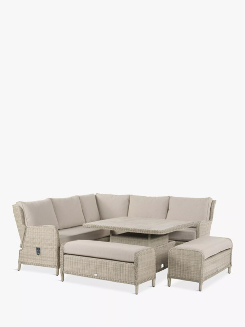 Bramblecrest Chedworth Reclining 8-Seater Corner Garden Sofa Set, Sandstone - image 1