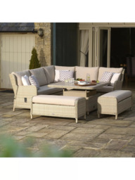 Bramblecrest Chedworth Reclining 8-Seater Corner Garden Sofa Set, Sandstone - thumbnail 2