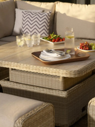 Bramblecrest Chedworth Reclining 8-Seater Corner Garden Sofa Set, Sandstone - thumbnail 3