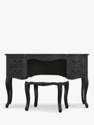 Laura Ashley Montpellier Dressing Table & Stool Set, Black - thumbnail 2