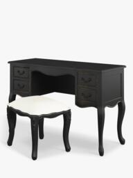Laura Ashley Montpellier Dressing Table & Stool Set, Black - thumbnail 3