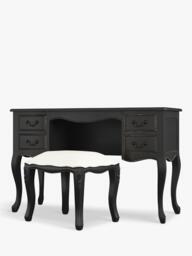Laura Ashley Montpellier Dressing Table & Stool Set, Black