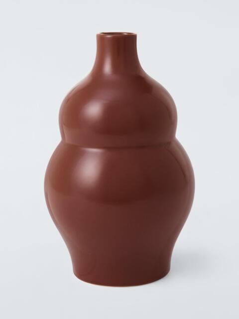 John Lewis Wavy Gourd Stoneware Vase, H30cm, Brown - image 1