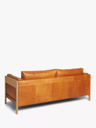 John Lewis Nest Large 3 Seater Leather Sofa, Light Leg, Butterscotch Leather - thumbnail 4
