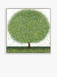 John Lewis Sarah Pye 'Silver Lining' Framed Canvas Print & Mount, 86 x 86cm, Green