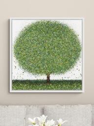 John Lewis Sarah Pye 'Silver Lining' Framed Canvas Print & Mount, 86 x 86cm, Green - thumbnail 2