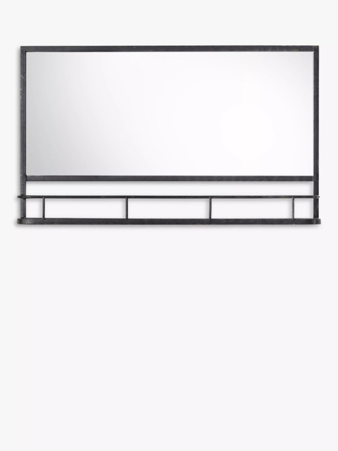 Gallery Direct Emerson Metal Frame Shelf Wall Mirror, 63 x 106cm, Black - image 1