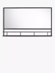Gallery Direct Emerson Metal Frame Shelf Wall Mirror, 63 x 106cm, Black