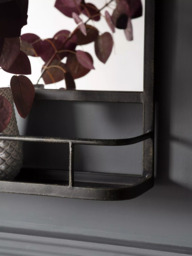 Gallery Direct Emerson Metal Frame Shelf Wall Mirror, 63 x 106cm, Black - thumbnail 3