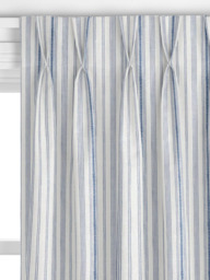 John Lewis Diderot Stripe Made to Measure Curtains or Roman Blind, French Blue - thumbnail 4