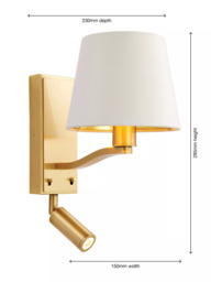 Bay Lighting Manor Spotlight/Wall Light, Satin Gold - thumbnail 6