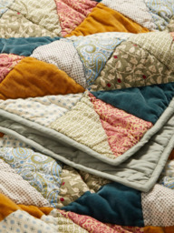 John Lewis Velvet Patchwork Quilt, Multi - thumbnail 2