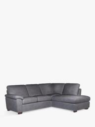 John Lewis Camden 5+ Seater RHF Chaise Corner End Leather Sofa, Dark Leg - thumbnail 1