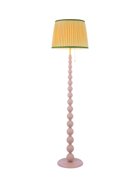 Joules Harewood Pleated Shade Bobbin Floor Lamp, Light Pink - image 1