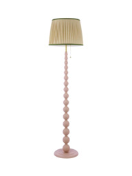 Joules Harewood Pleated Shade Bobbin Floor Lamp, Light Pink - thumbnail 3
