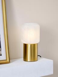 John Lewis Bosa Alabaster Effect Touch Table Lamp, Brass - thumbnail 2