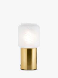 John Lewis Bosa Alabaster Effect Touch Table Lamp, Brass