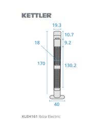 KETTLER Kalos Ibiza 3000W Floor Standing Patio Heater with LED Light & Wireless Speaker - thumbnail 5