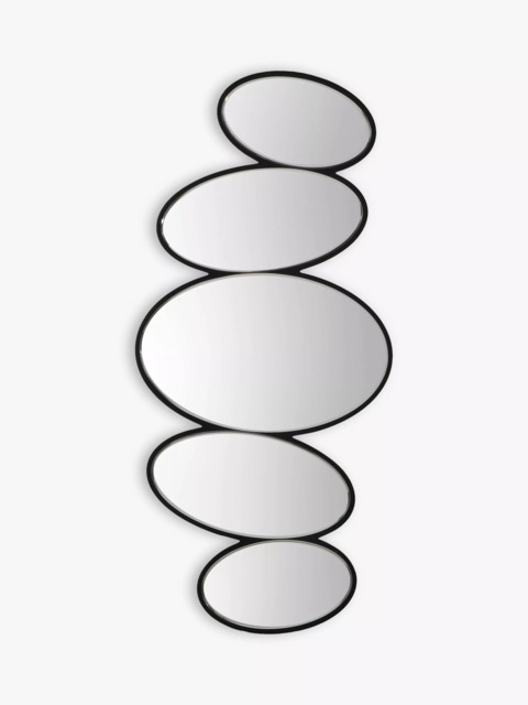 Gallery Direct Pebble Stack Abstract Wall Mirror, 118 x 54cm, Black - image 1