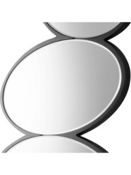 Gallery Direct Pebble Stack Abstract Wall Mirror, 118 x 54cm, Black - thumbnail 3