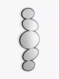 Gallery Direct Pebble Stack Abstract Wall Mirror, 118 x 54cm, Black - thumbnail 2