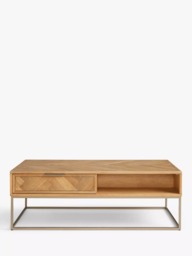 John Lewis Estate 2 Drawer Oak Wood Coffee Table, Natural - thumbnail 2