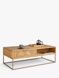 John Lewis Estate 2 Drawer Oak Wood Coffee Table, Natural - thumbnail 4