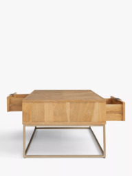 John Lewis Estate 2 Drawer Oak Wood Coffee Table, Natural - thumbnail 5