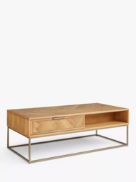 John Lewis Estate 2 Drawer Oak Wood Coffee Table, Natural - thumbnail 1