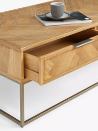 John Lewis Estate 2 Drawer Oak Wood Coffee Table, Natural - thumbnail 3