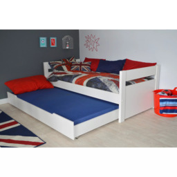 Stompa Originals Guest Bed Frame and Trundle, Extra Long Single, White - thumbnail 1