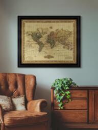 Brookpace Lascelles 'World on Mercator's Projection, 1823' Map Framed Print, 71 x 86cm - thumbnail 2