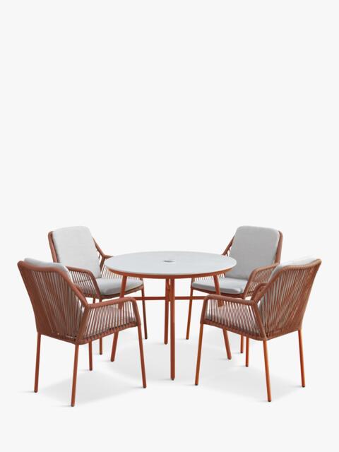 LG Outdoor Malibu 4-Seater Round Garden Dining Table & Chairs Set - image 1