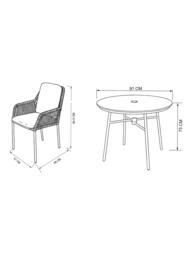 LG Outdoor Malibu 4-Seater Round Garden Dining Table & Chairs Set - thumbnail 6