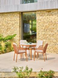 LG Outdoor Malibu 4-Seater Round Garden Dining Table & Chairs Set - thumbnail 3