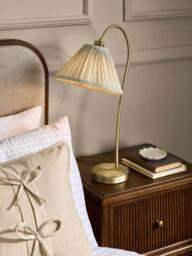 Laura Ashley Willowbrook Pleat Shade Table Lamp, Antique Brass - thumbnail 2