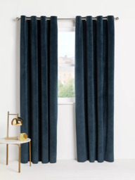 John Lewis Velvet Pair Lined Eyelet Curtains - thumbnail 3