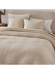 West Elm Reflections Matelassé Quilted Bedspread, Sand - thumbnail 2