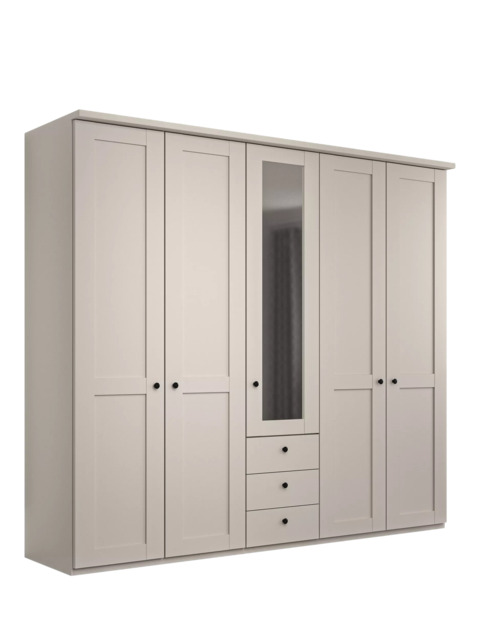 John Lewis Marlow 250cm Mirrored Hinged Wardrobe with Centre 3 Drawers, Champagne - image 1
