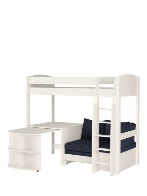 Stompa Uno S 22 High Sleeper Bed Frame with Pull-Out Desk, Ocean Blue - image 1