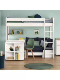 Stompa Uno S 22 High Sleeper Bed Frame with Pull-Out Desk, Ocean Blue - thumbnail 3