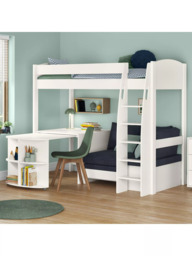 Stompa Uno S 22 High Sleeper Bed Frame with Pull-Out Desk, Ocean Blue - thumbnail 6