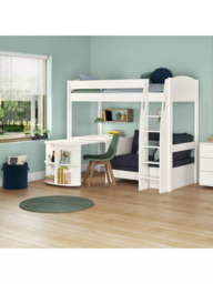 Stompa Uno S 22 High Sleeper Bed Frame with Pull-Out Desk, Ocean Blue - thumbnail 2