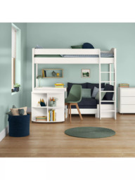 Stompa Uno S 22 High Sleeper Bed Frame with Pull-Out Desk, Ocean Blue - thumbnail 4