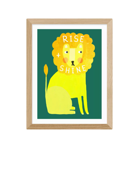 EAST END PRINTS Darcie Olley 'Rise and Shine Lion' Framed Print
