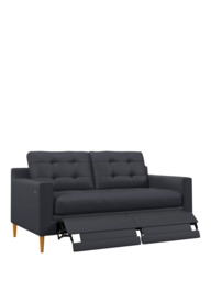 John Lewis Draper II Motion Medium 2 Seater Leather Sofa, Light Leg