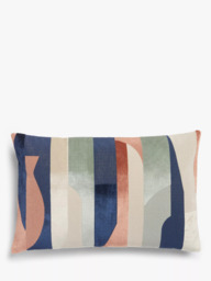 John Lewis Structure Velvet Cushion, Multi - thumbnail 1